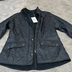 Women's Barbour Black Calvary Polarquilt Quilted Utility Jacket. Size 14.